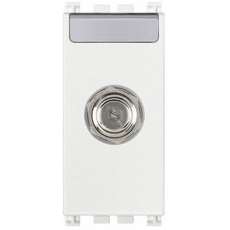 Enchufe coaxial tipo F hembra blanco