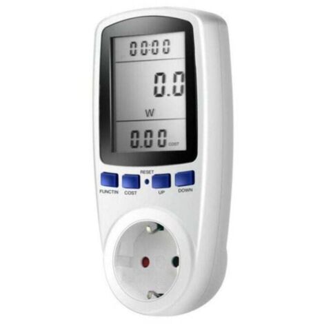 Enchufe con medidor de potencia y vatímetro, medidor de energía eléctrica con 7 modos, pantalla LCD para ahorro de energía, 3680 W