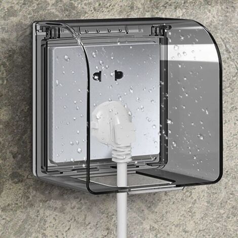 Enchufe con tapa a prueba de niños, modelo universal 86, caja de enchufe impermeable de 12,2 × 10,8 × 7,3 cm, enchufes exteriores impermeables para interruptor