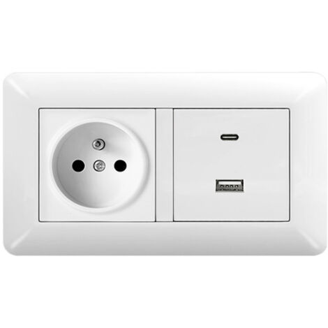 Enchufe con USB y Tipo C Carga Rápida – Toma Empotrable