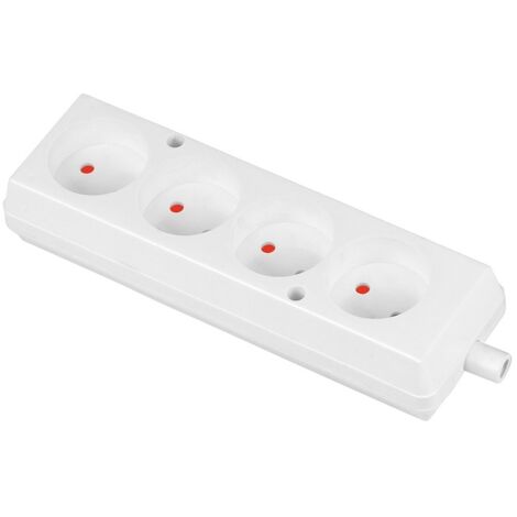 ENCHUFE CUÁDRUPLE 16A 250V DESMONTABLE B/U BLANCO - VT-302-0040