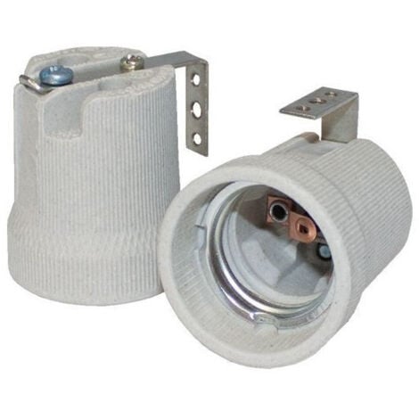 BEMKO Enchufe de cerámica E27 tipo U - Fácil instalación - resistente al calor - Seguridad óptima