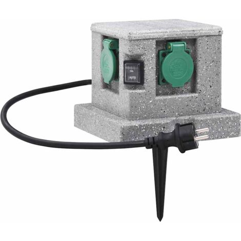 Enchufe de jardín con sensor de ocaso plástico