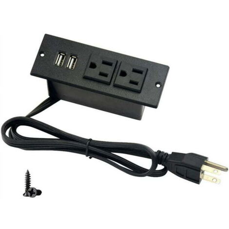 Enchufe de pared americano con certificación ETL, 2 tomas de corriente + 2 puertos USB, para muebles de oficina, vinotecas y muebles de hotel.