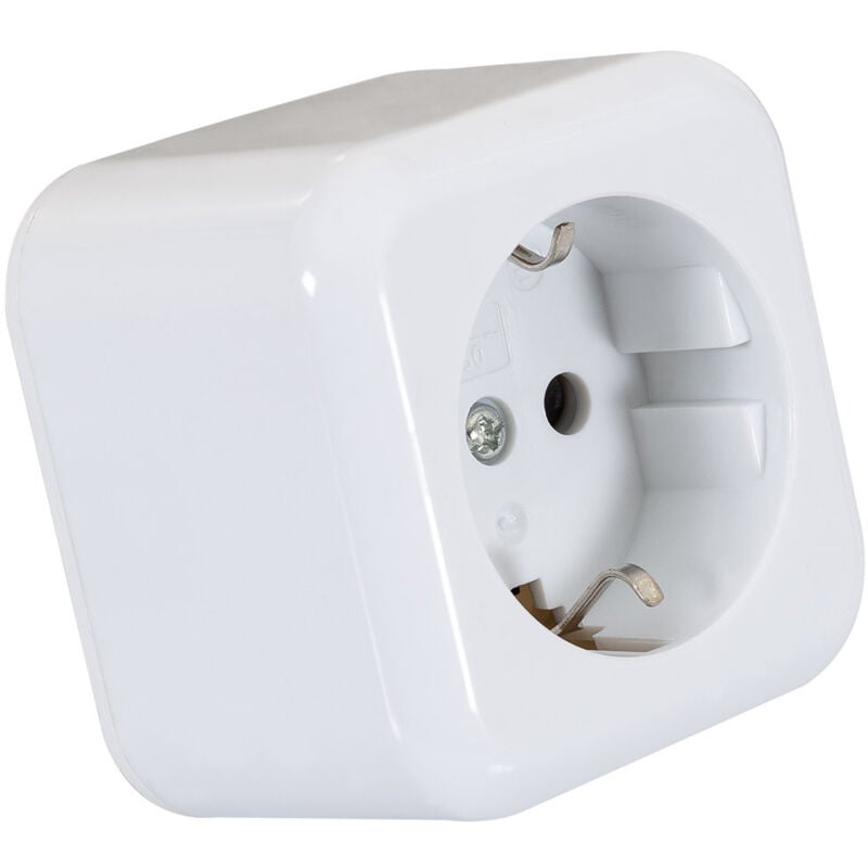 

Enchufe de Superficie Tipo F Schuko Blanco. - Blanco