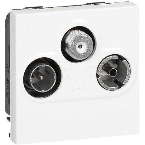 Enchufe de TV Mosaic - Blanco - TV-R-SAT - 2 módulos