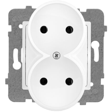 ENCHUFE DOBLE B/U BLANCO ROSA - E+PL-57282