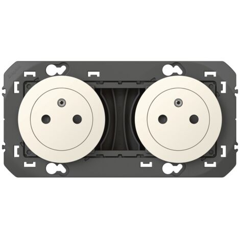 Enchufe doble con toma de tierra Dooxie, LEGRAND, blanco Legrand