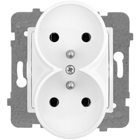 ENCHUFE DOBLE CON/U BLANCO ROSA - E+PL-57336