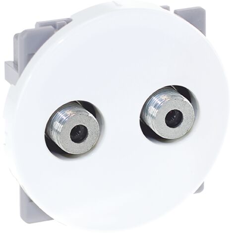 Enchufe doble para TV de múltiples servicios Tipo F - macho - COMETE Blanco