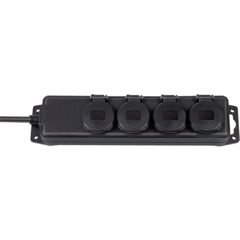 Enchufe eléctrico multipresa con pestañas - IP44 4 ENCHUFES