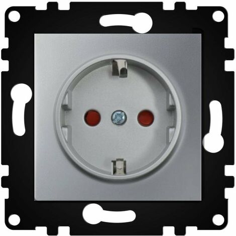 Enchufe Empotrable Tipo F Schuko Gris 16A IP20 Serie wLux  Gris  | IluminaShop