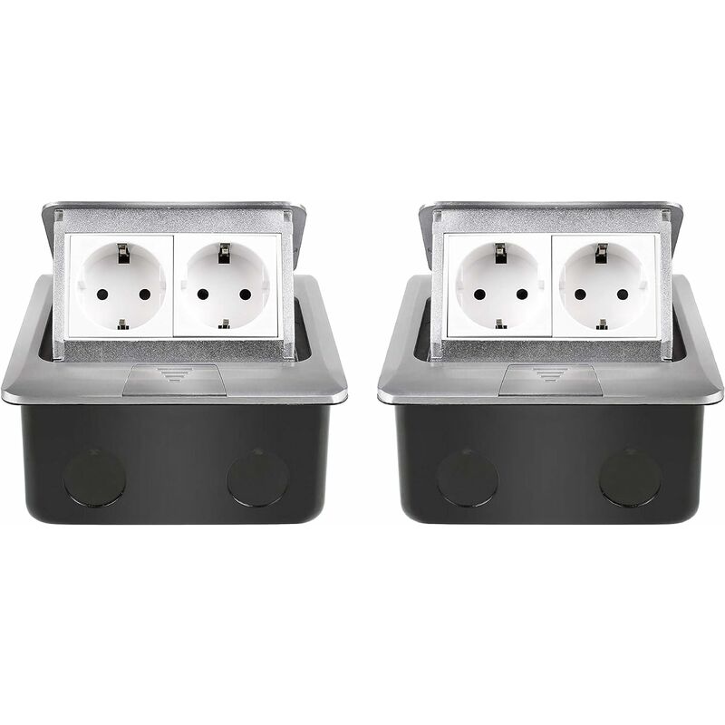 

Enchufe empotrado, enchufe empotrado en el suelo, 2 salidas retráctiles de aleación de aluminio, enchufe para encimera, regleta de enchufes adecuada
