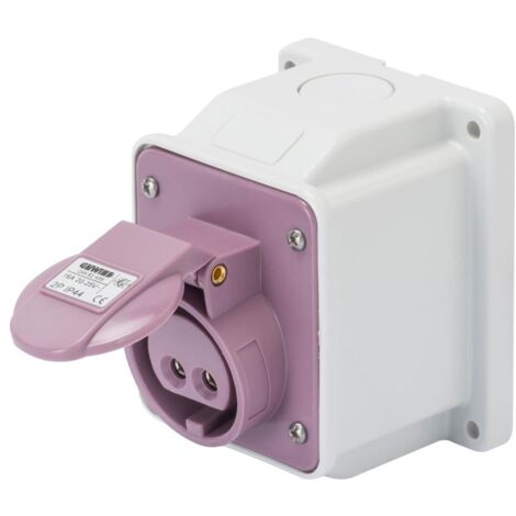Enchufe fijo de pared Gewiss 2P 16A IP44 violeta 24V GW62456