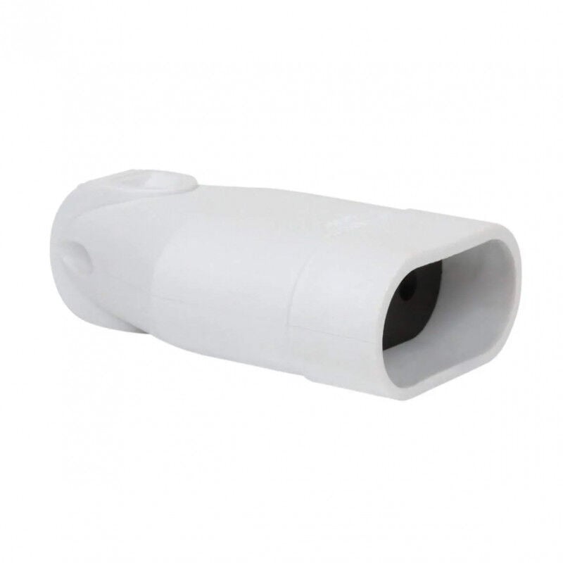

Enchufe hembra plana blanca recta