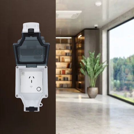 Enchufe inteligente tipo 86 con Wi-Fi, resistente al agua IP66, para uso en exteriores, controlado por aplicación, 15 A