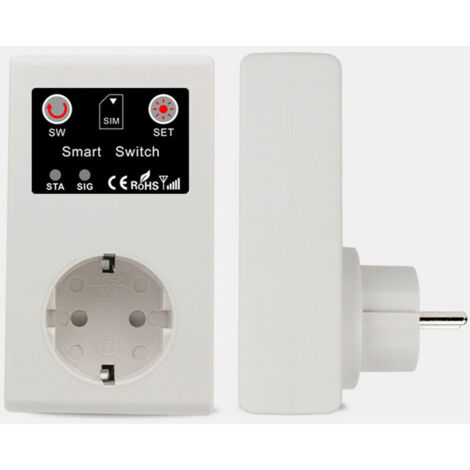 Enchufe inteligente WiFi compatible con enchufes con control remoto, toma de corriente inteligente GSM con sensor de temperatura.