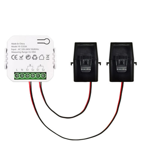 Enchufe inteligente WiFi Tuya con medidor de energía, medición de voltaje y corriente, estadísticas de consumo en tiempo real, configuración de la aplicación.