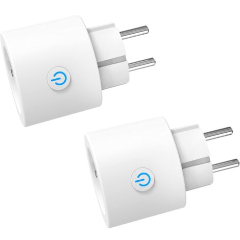 Enchufe inteligente WiFiZOLGINAH , enchufe inteligente 16A compatible con Alexa, Google Home, control remoto, medición de consumo de energía, control de voz, función de tiempo, 2 piezas