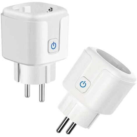 Enchufe inteligente WLAN de 16 A, enchufe inteligente de 3680 W con control remoto y control por voz, enchufe inteligente Alexa que mide el consumo de energía, enchufe WiFi de 2.4 G compatible con Ale