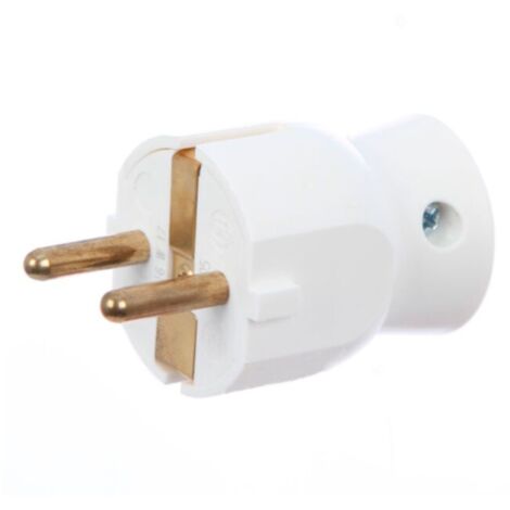 Enchufe macho blanco con toma lateral 050316 de Legrand