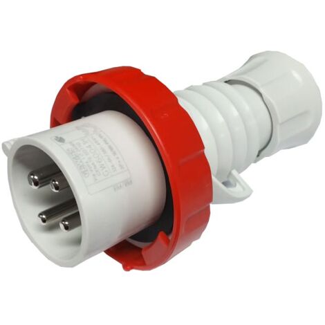 Enchufe móvil Gewiss 3P+E 32A IP67 rojo 380V GW60041H