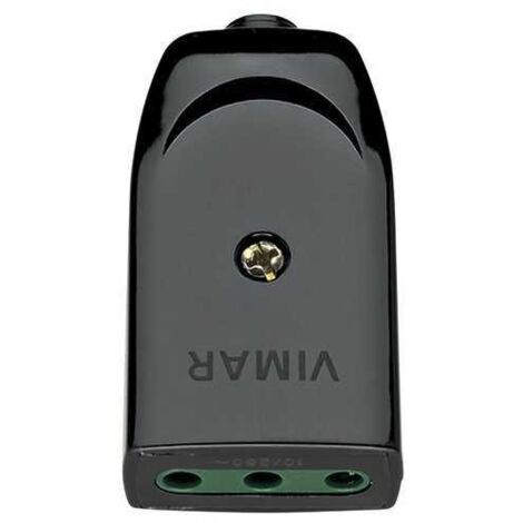 Enchufe móvil Sicury 2P+T 10A P11 axial negro