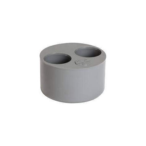 Enchufe reductor incorporado PVC macho 100 mm, hembra 40/40 mm.