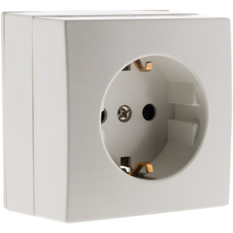 Enchufe Schuko 10-16A de superficie con tierra - Blanco - Bel'Vue - Zenitech