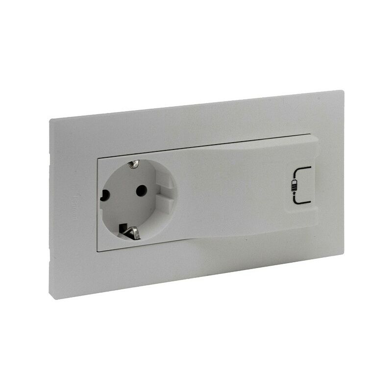 

Enchufe Schuko 2P+T con cargador USB tipo A Legrand 864323 serie Niloe Step Aluminio