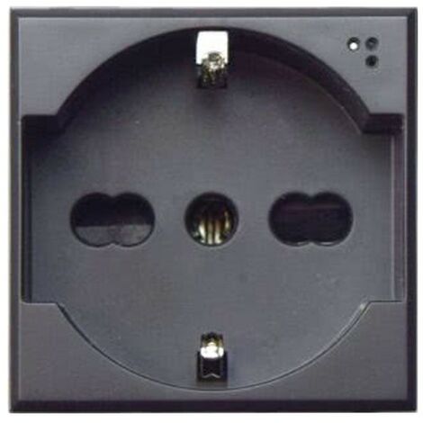 Enchufe Schuko Ave Tekla bypass de 10/16A, color negro 445090/15TS