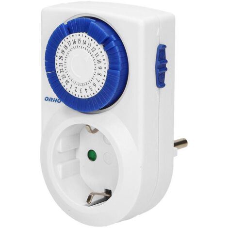 ENCHUFE SCHUKO CON 1 TOMA Y CON TEMPORIZADOR MECANICO24H ORPRE427 (GS)