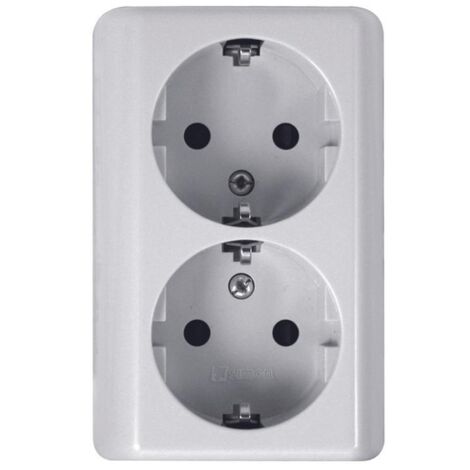 Enchufe schuko doble blanco 16A Simon