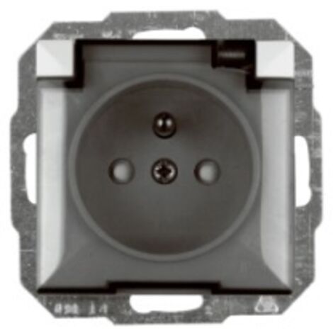 ENCHUFE SIMPLE PEARL P/TZ/U IP44 BLANCO HUMO - E+9000198