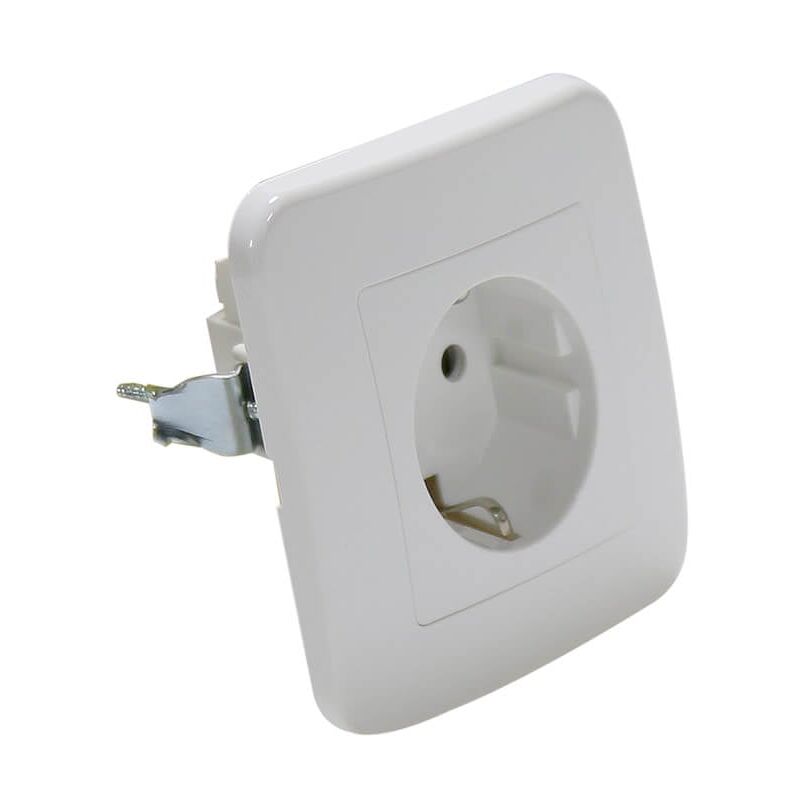 

Enchufe Tipo F Schuko 16A Marco Incluido IP20 Blanco Basic Blanco | IluminaShop