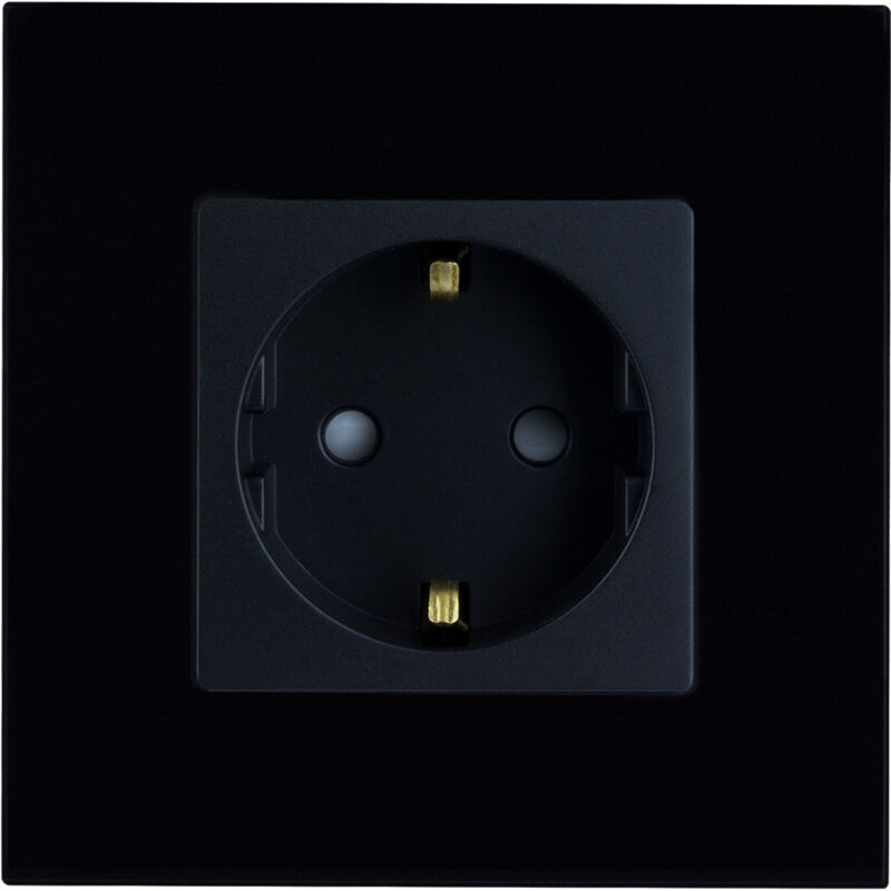 

Enchufe Tipo F Schuko con Marco PC Modern Negro - Negro