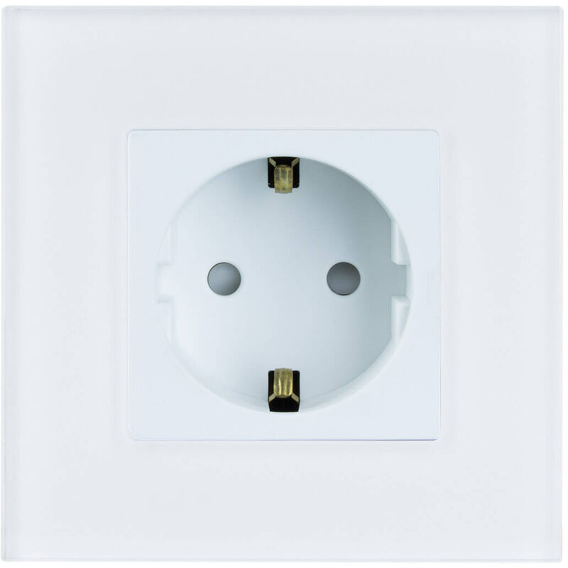 

Enchufe Tipo F Schuko Smart WiFi Con Marco de Cristal Modern Blanco - Blanco
