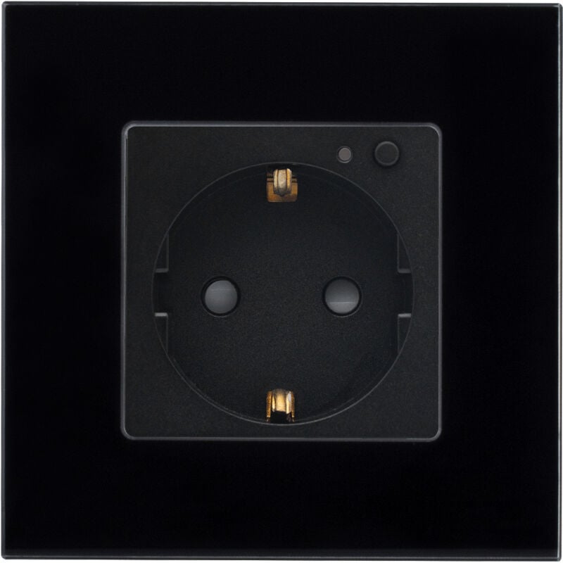 

Enchufe Tipo F Schuko Smart WiFi con Marco PC Negro. - Negro