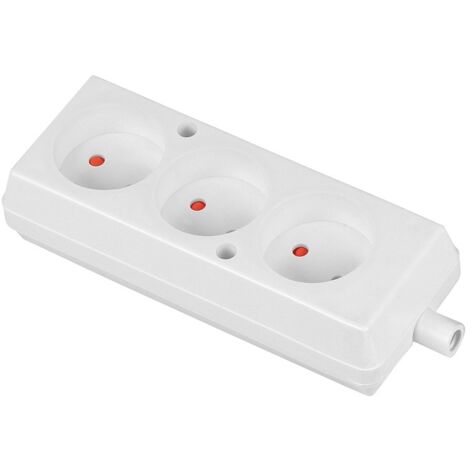 ENCHUFE TRIPLE 16A 250V DESMONTABLE B/U BLANCO - VT-302-0030