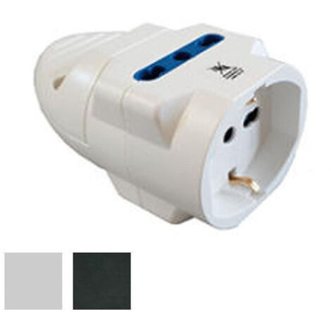 Enchufe triple volante 2X2Pt 1Xsk Blanco