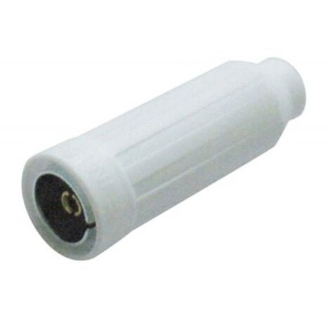 Enchufe tv Melchioni coaxial aislado en blanco hembra 491218696