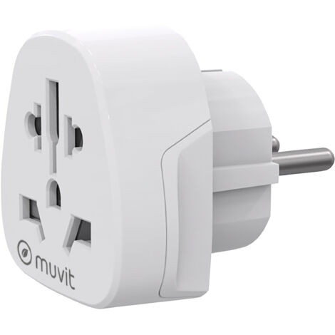 Enchufe Universal Muvit For Change MCADP0007/ 1 Toma de Corriente/ Blanco