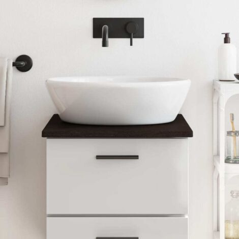 Encimera baño madera maciza tratada marrón oscuro 40x60x2 cm vidaXL