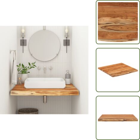 Encimera cuadrada - vidaXL Encimera de baño cuadrada madera maciza de acacia 60x60x3,8 cm - Encimera de baño de madera