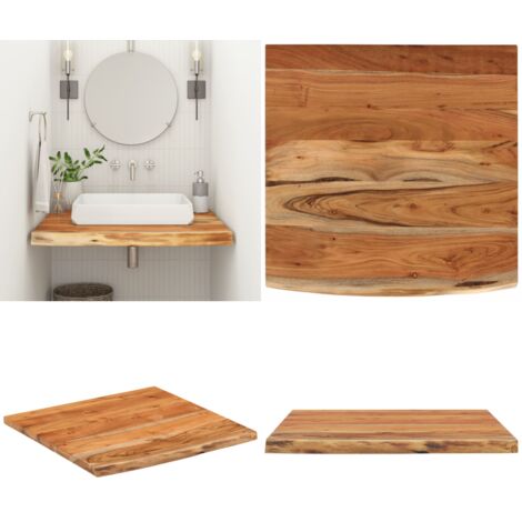 Encimera de baño cuadrada madera maciza de acacia 60x60x3,8 cm - Encimera de madera - Acacia