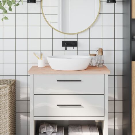 Encimera de baño madera maciza de haya 80x40x2,5 cm