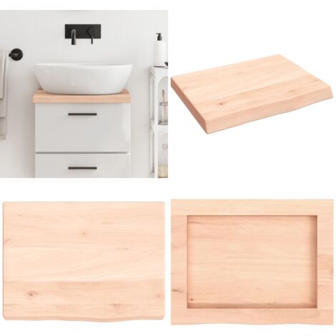 Encimera de baño madera maciza sin tratar 40x30x(2-4) cm - Encimera de madera - Madera maciza