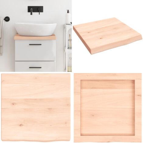Encimera de baño madera maciza sin tratar 40x40x(2-4) cm - Madera maciza - Roble