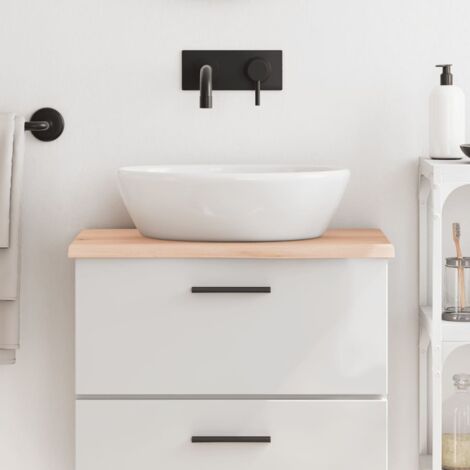 Encimera de baño madera maciza sin tratar 60x30x2 cm