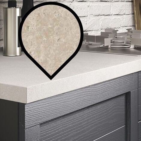 TOSCOHOME Encimera de cocina 270x60 grosor 38 cm efecto ceramica color crema